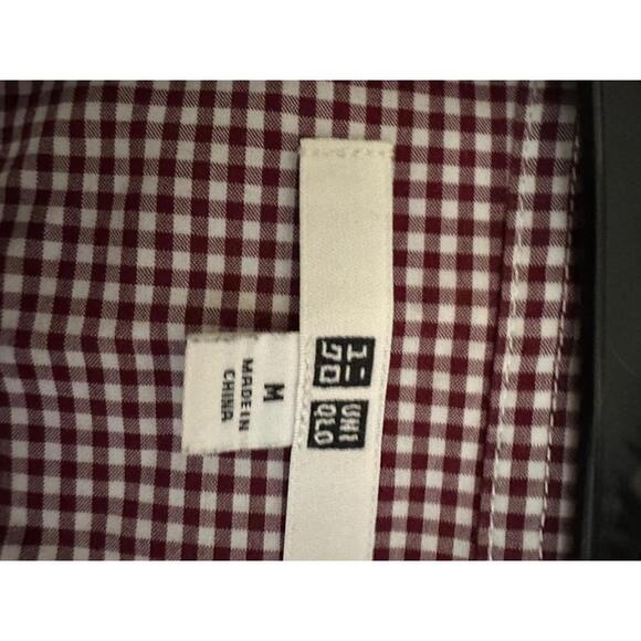 Uniqlo Checkered Buttondown Long Sleeve Collared Dress Shirt Mens Medium - Picture 3 of 4